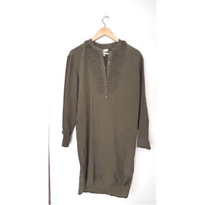 Joe Fresh 100% silk Dress Size XS Olive Green tunic
